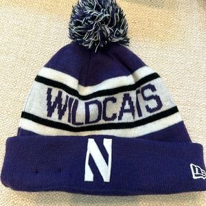 Northwestern Wildcats New Era Unisex Knit Winter Pom Hat Purple White Black